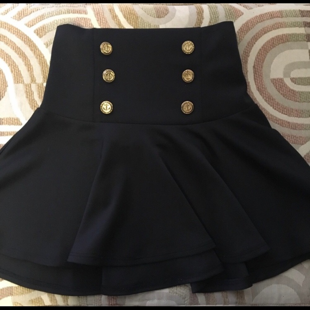 High-waisted sailor skater skirt